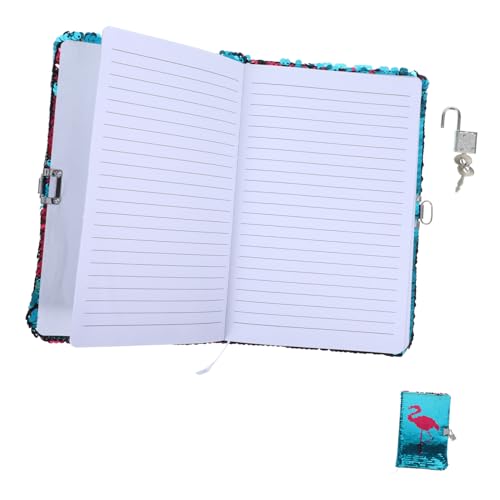 DOITOOL Notizbuch mit Schloss Tagebuchnotizbuch tragbar Paillette sperren Glitzer Tagebuch -Sammelalbum mit Schloss Business Notebook Studenten-Notizblock mit Schloss Papier Blau von DOITOOL