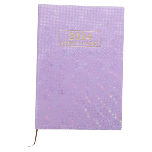 DOITOOL Planer Zu Hochzeit Büro Tag Notizblöcke für die Arbeit voll notizbuch Planungshandbuch Englischer Notizblock 2024 praktischer Schreibblock Business Planning Notebook Papier Violett von DOITOOL