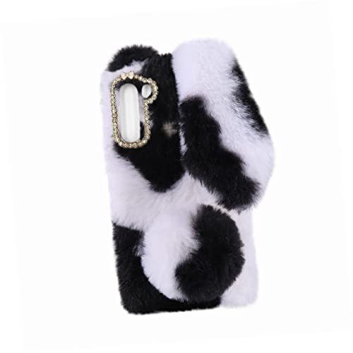 DOITOOL Plüsch Handykoffer Handytasche kartenetui Handy mini Accessoires handyhulle Plüsch Handyschale Bunny Ear Telefon Hülle Kaninchen süße Hasen -Telefonhülle Flauschiges Häschen Black von DOITOOL