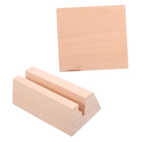 DOITOOL Rustikaler Holz Kartenhalter Aus Buchenholz Eleganter Tischkartenständer Für Notizen Postkarten Visitenkarten Langlebig Und Funktional von DOITOOL