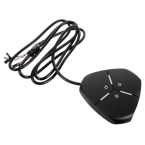 DOITOOL STK Knopf Stromverlängerungskabel LED Stecker Fahren Tabletop zubehör pc Halter Desktop Zubehör E-Sport-Netzschalter pc zubehör Computerleistung Computer-Netzschalter Plastik Black von DOITOOL