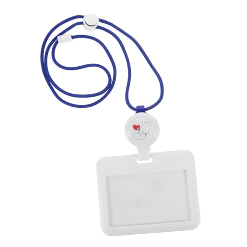 DOITOOL Schlüsselband mit Namensschild Etikett Karten-Display-Abdeckungen Kartenschutz Spielbildhalter durchsichtige Ausweishalter Spielkartenhalter Baumwollseil Blue von DOITOOL
