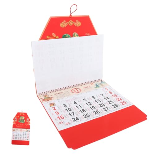 DOITOOL Segensfigur Wandkalender Wandkalender Chinesischer Neujahrs Wandkalender Lustiger Kalender Chinesischer Mondkalender Hängender Kalender Kühlschrankkalender Tageskalender von DOITOOL