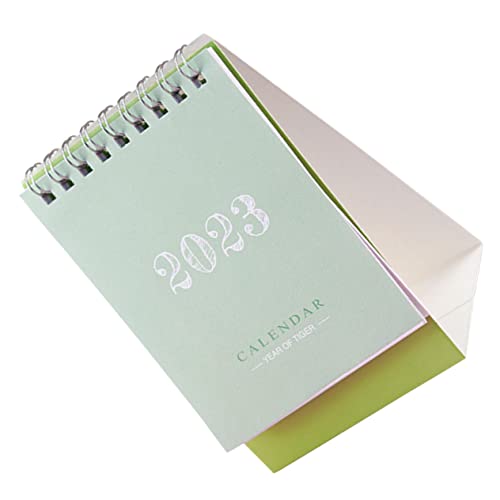DOITOOL Tischkalender 2023 Monatlicher Kalender Wandkalender Hallo Winzig Schreibtisch-stehkalender-flip Kinderkalender Kalender Kalender Countdown -kalender Klein Papier Green von DOITOOL