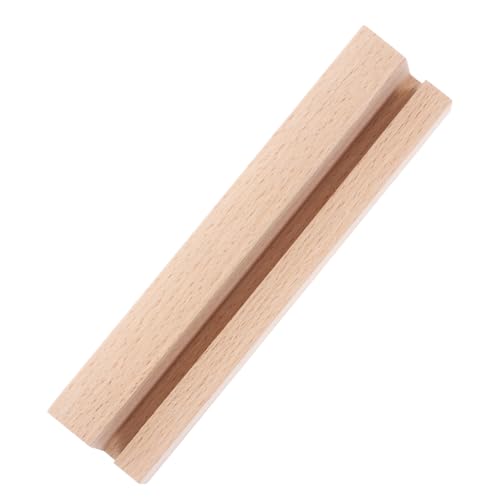 DOITOOL Tischkalender Basis Schreibtischkalenderstand Büro klein Slot Inhaber kartenhalter Holzsockel Memo-Halfter Memo-Clip Bildhalter Holztischnummer Tabellenmenü Anzeigeständer Beige von DOITOOL