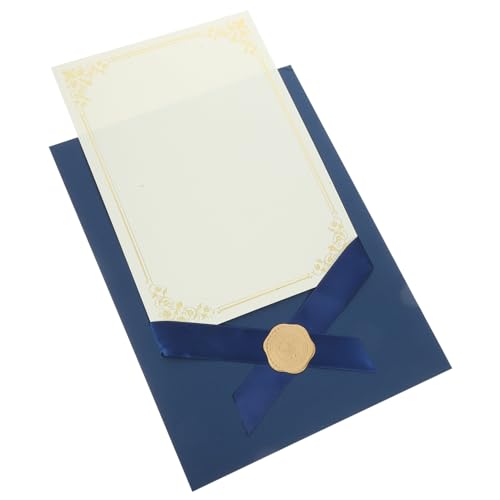 DOITOOL Urkundenumschlag Grau Gepolstert Gruß Schwarz Hochzeit Abschluss Zertifikat Abdeckung Inhaber Der Geburtsurkunde Dokumentieren Diplom Urkundenhüllen Navy Papier von DOITOOL