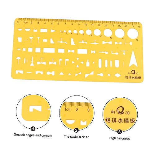 DOITOOL Vorlagenlineal Herrscher Schablonen Formen Lineal Mit Löchern Vorlage Schablone Lineal Für Geometrisches Design Zeichnungsvorlage Architekturvorlage Orange Plastik von DOITOOL