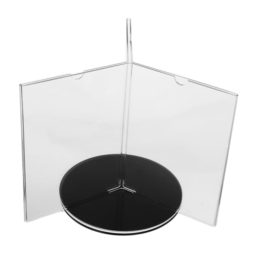 DOITOOL Werbetafel bildschirm Speisekarte klein einseitig Anzeige steht Willkommen Stand drehbarer Schildhalter Menüständer Schildhalter mit Sockel Desktop-Menühalter Acryl Transparent von DOITOOL