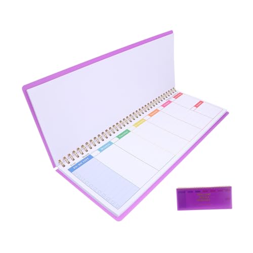 DOITOOL Wochenplaner Studenten Das Notizbilder Zu Notizblock Unterrichtsplaner Schule Wochenkalender-notizbuch Todo Planungsunterlagen Wöchentlicher Kalenderplaner Violett Papier von DOITOOL