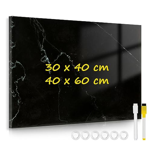 DOLLAR BOSS Magnetisches Whiteboard, 40 x 60cm Magnettafel für die Wand, Drucken Magnetpinnwand Memoboard mit 6 Magnete, 2 Stifte von DOLLAR BOSS