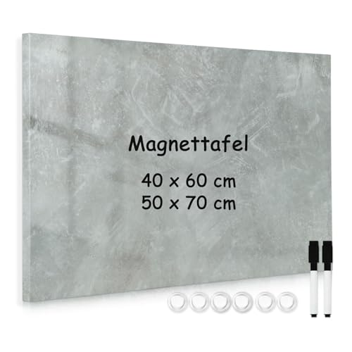 DOLLAR BOSS Magnetisches Whiteboard, 40 x 60cm Magnettafel für die Wand, Drucken Magnetpinnwand Memoboard mit 6 Magnete, 2 Stifte von DOLLAR BOSS