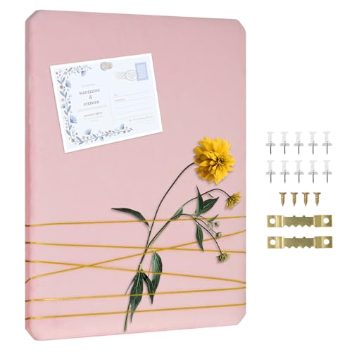 DOLLAR BOSS Pinnwand aus Samt, 40,6 x 30,5 cm, inkl. 10 Pinnnadeln, Rosa von DOLLAR BOSS