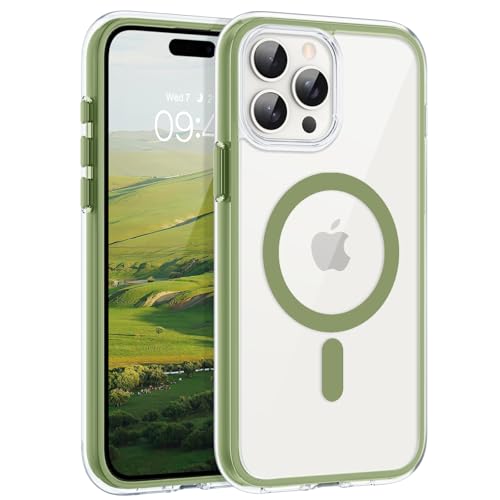 DOMAVER Hülle für iPhone 15 Pro, Handyhülle iPhone 15 Pro 6.1" Case Kompatible mit Mag Safe, Transparent HD Airbag-Schutz Rahmen Magnetisch Schutzhülle für Damen Mädchen, Avocadogrün DOMAVER Hülle für iPhone 15 Pro, Handyhülle iPhone 15 Pro 6.1" Case Kompatible mit Mag Safe, Transparent HD Airbag-Schutz Rahmen Magnetisch Schutzhülle für Damen Mädchen, Avocadogrün von DOMAVER