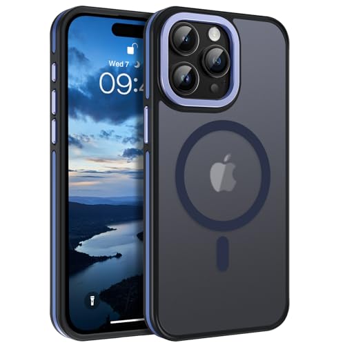 DOMAVER Hülle für iPhone 15 Pro Max, Handyhülle iPhone 15 Pro Max 6.7" Case Kompatible mit MagSafe, Durchscheinende Matt Galvanisierte Rahmen,Spleiß Farbe Magnetisch Schutzhülle für Damen Mädchen,Blau DOMAVER Hülle für iPhone 15 Pro Max, Handyhülle iPhone 15 Pro Max 6.7" Case Kompatible mit MagSafe, Durchscheinende Matt Galvanisierte Rahmen,Spleiß Farbe Magnetisch Schutzhülle für Damen Mädchen,Blau von DOMAVER