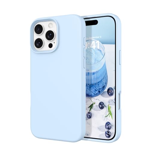 DOMAVER Liquid Silikon Hülle für iPhone 16 Pro, Handyhülle iPhone 16 Pro 6.3'' Case Ultra Dünne Rundumschutz Weichem Gel Matte Kratzfest Stoßfeste Schutzhülle für iPhone 16 Pro 6.3", Hellblau von DOMAVER