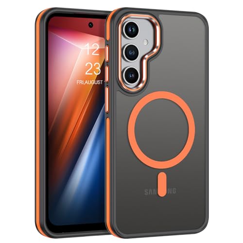 DOMAVER Magnetisch Hülle für Samsung Galaxy S25 Plus/S24 Plus, Handyhülle Samsung S25 Plus/S24 Plus 6.7'' Case kompatible mit Mag Safe, Durchscheinend Matt Stoßfeste Rundumschutz Schutzhülle, Orange DOMAVER Magnetisch Hülle für Samsung Galaxy S25 Plus/S24 Plus, Handyhülle Samsung S25 Plus/S24 Plus 6.7'' Case kompatible mit Mag Safe, Durchscheinend Matt Stoßfeste Rundumschutz Schutzhülle, Orange von DOMAVER