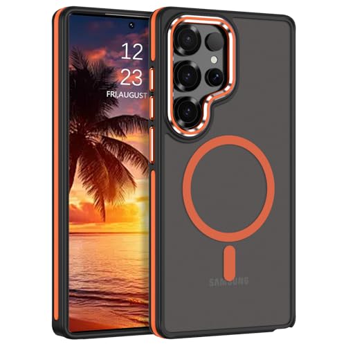 DOMAVER Magnetisch Hülle für Samsung Galaxy S25 Ultra, Handyhülle Samsung S25 Ultra 6.8'' Case kompatible mit Mag Safe, Durchscheinend Matt Stoßfeste Rundumschutz Schutzhülle, Orange DOMAVER Magnetisch Hülle für Samsung Galaxy S25 Ultra, Handyhülle Samsung S25 Ultra 6.8'' Case kompatible mit Mag Safe, Durchscheinend Matt Stoßfeste Rundumschutz Schutzhülle, Orange von DOMAVER