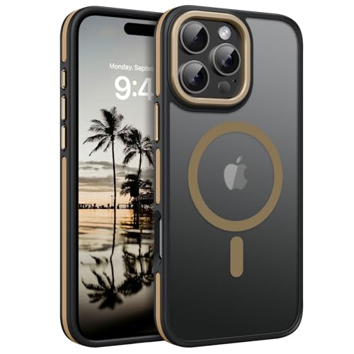 DOMAVER Magnetische Schutzhülle für iPhone 16 Pro, kompatibel mit MagSafe Case, militärischer Schutz, transparent, matt, rutschfest, dünn, stoßfest, bronzefarben DOMAVER Magnetische Schutzhülle für iPhone 16 Pro, kompatibel mit MagSafe Case, militärischer Schutz, transparent, matt, rutschfest, dünn, stoßfest, bronzefarben von DOMAVER