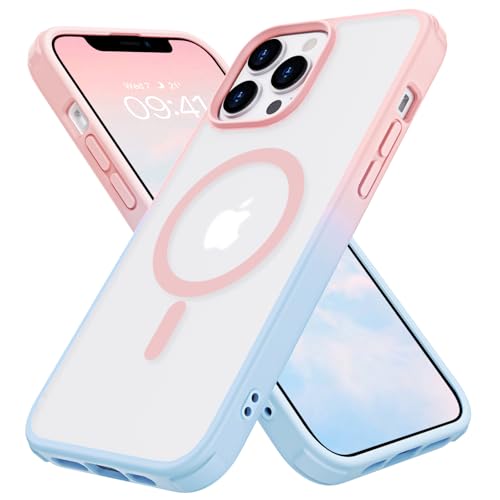 DOMAVER Hülle für iPhone 12/13 Pro Max, Handyhülle iPhone 12/13 Pro Max 6.7''Case Kompatibel mit MagSafe, Matte Durchscheinend Magneticsh Schutzhülle für Mädchen Frauen Damen - Farbverlauf Blau Rosa DOMAVER Hülle für iPhone 12/13 Pro Max, Handyhülle iPhone 12/13 Pro Max 6.7''Case Kompatibel mit MagSafe, Matte Durchscheinend Magneticsh Schutzhülle für Mädchen Frauen Damen - Farbverlauf Blau Rosa von DOMAVER