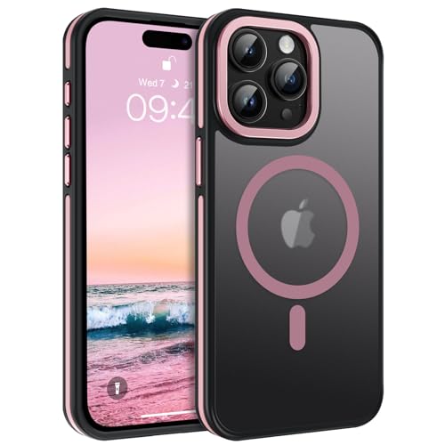 DOMAVER Magnetisch Hülle für iPhone 15 Pro Kompatible mit Mag Safe, Handyhülle iPhone 15 Pro 6.1" Case, Durchscheinende Matt Galvanisierte Spleiß FarbeSchutzhülle für Damen Mädchen, Rosa DOMAVER Magnetisch Hülle für iPhone 15 Pro Kompatible mit Mag Safe, Handyhülle iPhone 15 Pro 6.1" Case, Durchscheinende Matt Galvanisierte Spleiß FarbeSchutzhülle für Damen Mädchen, Rosa von DOMAVER