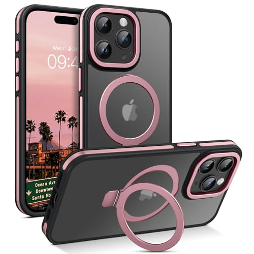 DOMAVER Hülle für iPhone 15 Pro Max mit Stander, Handyhülle iPhone 15 Pro Max 6.7'' Case kompatible mit Mag Safe, Durchscheinend Matt Galvanisierte Spleiß Rundumschutz Magnetisch Schutzhülle, Rosa DOMAVER Hülle für iPhone 15 Pro Max mit Stander, Handyhülle iPhone 15 Pro Max 6.7'' Case kompatible mit Mag Safe, Durchscheinend Matt Galvanisierte Spleiß Rundumschutz Magnetisch Schutzhülle, Rosa von DOMAVER