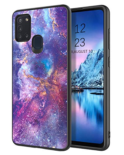 DOMAVER Samsung A21s Hülle Muster, Galaxy A21s Handyhülle, Nebula Purple Fit Leuchtend im Dunkeln Leichte, Dünne, rutschfeste Stoßstange Flexible TPU Handyhülle für Samsung A21s- Lila von DOMAVER