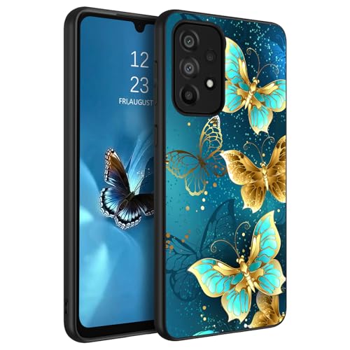 DOMAVER Samsung Galaxy A33 5G Hülle, Handyhülle Samsung Galaxy A33 5G Case Leuchtend im Dunkeln Schmetterling Muster,für Mädchen und Frauen,Damen, Grün von DOMAVER