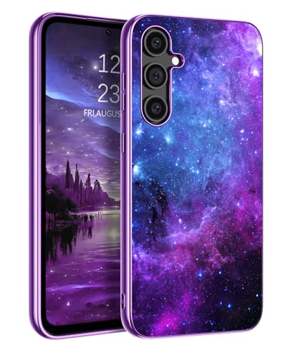 DOMAVER Samsung Galaxy S23 FE 5G Hülle, Handyhülle Samsung S23 FE Case Leuchten im Dunkeln Nebula Muster Schutzhülle, für Familie, Freunde und Liebhaber - Blau von DOMAVER