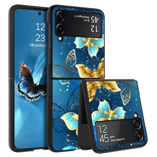 DOMAVER Samsung Galaxy Z flip 3 5G Hülle, Handyhülle Samsung Z flip 3 Case Schmetterling Muster Design Leuchtend im Dunkeln, TPU Dünne Bumper rutschfeste Stoßfeste Kratzfest Schutzhülle, Grün von DOMAVER