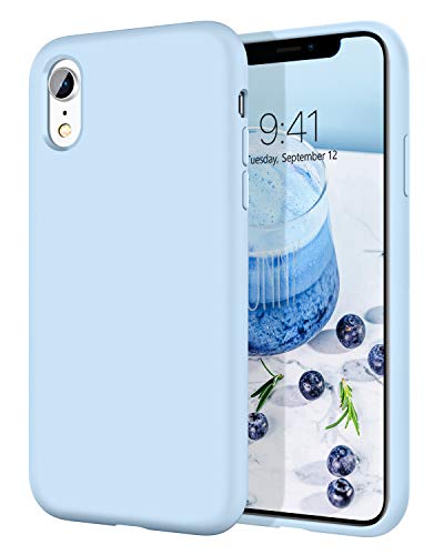 DOMAVER Schutzhülle für iPhone XR, schlank, leicht, glatt, Flüssigsilikon, weiches Gel, Gummi, Mikrofaser, Innenfutter, Kissen, Textur, stoßfest, Schutzhülle für iPhone 10 XR, Hellblau DOMAVER Schutzhülle für iPhone XR, schlank, leicht, glatt, Flüssigsilikon, weiches Gel, Gummi, Mikrofaser, Innenfutter, Kissen, Textur, stoßfest, Schutzhülle für iPhone 10 XR, Hellblau von DOMAVER