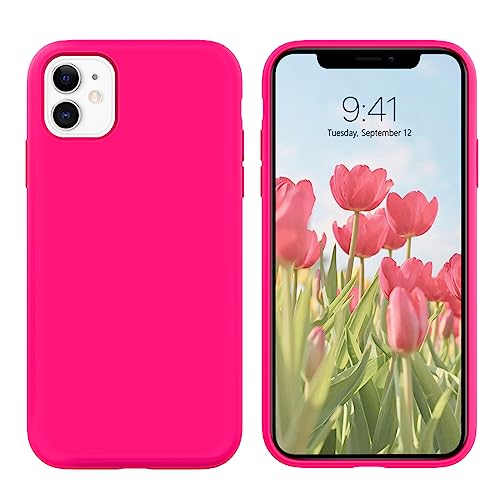 DOMAVER Silikon-Schutzhülle für iPhone 11, flüssig, Mikrofaserfutter, Schutzhülle für iPhone 11, stoßfest, kratzfest, dünn, Neonrosa DOMAVER Silikon-Schutzhülle für iPhone 11, flüssig, Mikrofaserfutter, Schutzhülle für iPhone 11, stoßfest, kratzfest, dünn, Neonrosa von DOMAVER