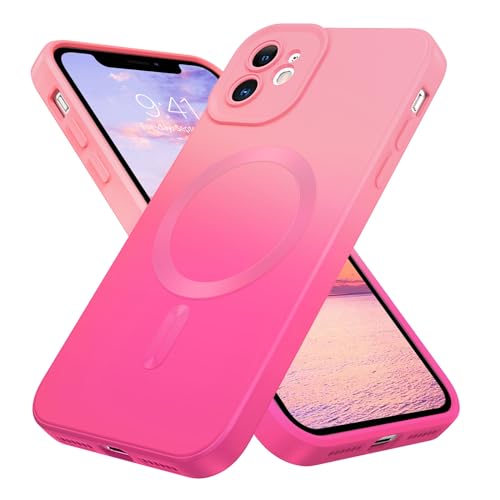 DOMAVER iPhone 11 Hülle Kompatibel mit MagSafe, Handyhülle iPhone 11 6.1''Case Magnetic Schutzhülle, für Mädchen und Frauen,Damen - Farbverlauf Rosa von DOMAVER