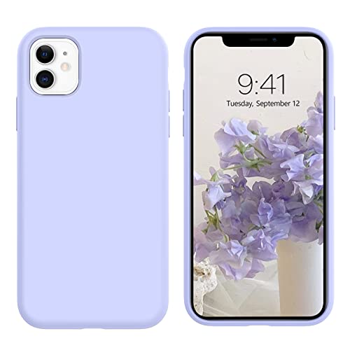 DOMAVER iPhone 11 Hülle Liquid Silikon, Handyhülle iPhone 11 Case Ultra Dünne Kameraschutz und Bildschirmschutz Rundumschutz, Weichem Microfiber-Innenfutter Stoßfeste für iPhone 11 6.1", Lila von DOMAVER