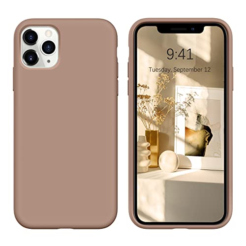 DOMAVER iPhone 11 Pro Hülle Liquid Silikon, Handyhülle iPhone 11 Pro Case Ultra Dünne Rundumschutz mit Weichem Microfiber-Innenfutter Stoßfeste Kratzfest Schutzhülle für iPhone 11 Pro 5.8", Braun von DOMAVER