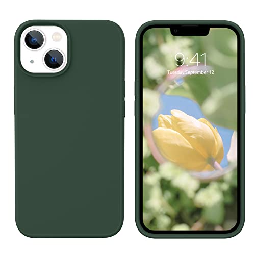 DOMAVER iPhone 13 Hülle Liquid Silikon, Handyhülle iPhone 13 Case Ultra Dünne Rundumschutz, Christmas Weihnachts Geschenke für Familie, Liebhaber und Freunde Schutzhülle, Weihnachtsgrün von DOMAVER