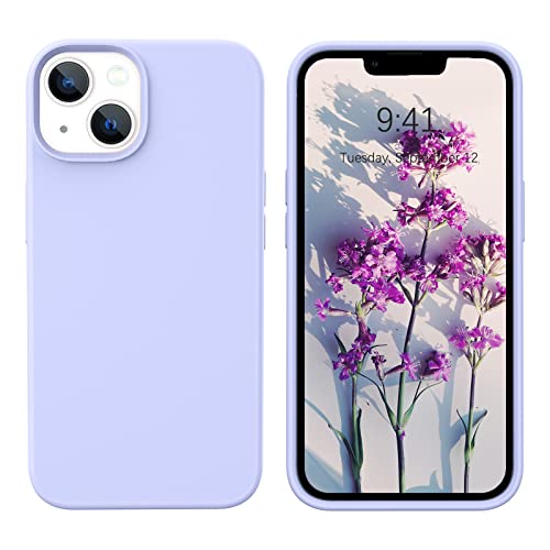 DOMAVER iPhone 13 Hülle Liquid Silikon, Handyhülle iPhone 13 Case Ultra Dünne Rundumschutz Weichem Gel Matte Kratzfest Stoßfeste Schutzhülle für iPhone 13 6.1", Lila von DOMAVER