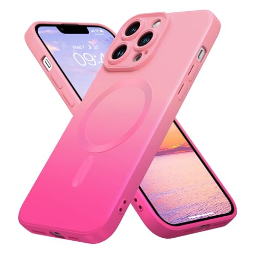 DOMAVER iPhone 13 Pro Max Hülle Kompatibel mit MagSafe, Handyhülle iPhone 13 Pro Max 6.7''Case Magnetic Schutzhülle, für Mädchen und Frauen,Damen - Farbverlauf Rosa von DOMAVER