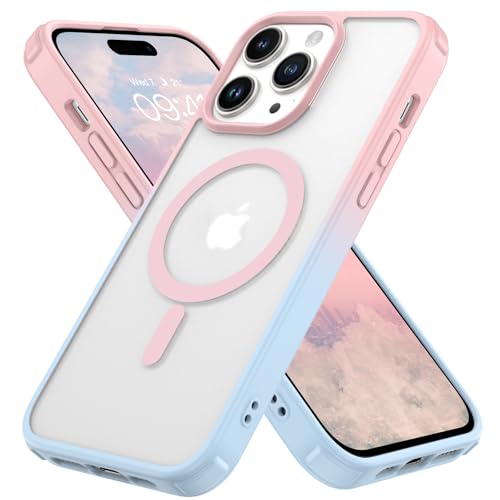 DOMAVER Hülle für iPhone 14 Pro Max Kompatibel mit MagSafe, Handyhülle iPhone 14 Pro Max 6.7''Case, Farbverlauf Matte Durchscheinend Magneticsh Schutzhülle für Mädchen Frauen Damen - Rosa Blau DOMAVER Hülle für iPhone 14 Pro Max Kompatibel mit MagSafe, Handyhülle iPhone 14 Pro Max 6.7''Case, Farbverlauf Matte Durchscheinend Magneticsh Schutzhülle für Mädchen Frauen Damen - Rosa Blau von DOMAVER