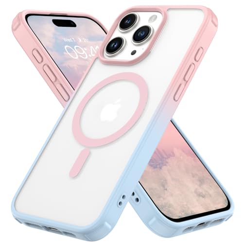 DOMAVER Hülle für iPhone 15 Pro Kompatibel mit MagSafe, Handyhülle iPhone 15 Pro 6.1''Case, Farbverlauf Matte Durchscheinend Magneticsh Schutzhülle für Mädchen Frauen Damen - Blau Rosa DOMAVER Hülle für iPhone 15 Pro Kompatibel mit MagSafe, Handyhülle iPhone 15 Pro 6.1''Case, Farbverlauf Matte Durchscheinend Magneticsh Schutzhülle für Mädchen Frauen Damen - Blau Rosa von DOMAVER