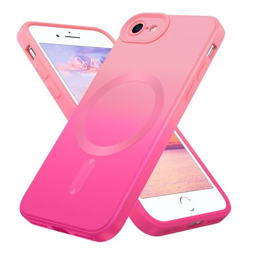 DOMAVER iPhone SE 2020/2022 Hülle Kompatibel mit MagSafe, Handyhülle iPhone 8 iPhone 7 Case Magnetic Schutzhülle, für Mädchen und Frauen,Damen - Farbverlauf Rosa von DOMAVER