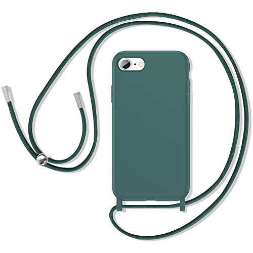 DOMAVER Hülle für iPhone SE 2020/2022 mit Band, Handyhülle iPhone 8 iPhone 7 Case Ultra Dünne Matt Weichem Silikon Stoßfeste Kratzfest Schutzhülle, Kieferngrün DOMAVER Hülle für iPhone SE 2020/2022 mit Band, Handyhülle iPhone 8 iPhone 7 Case Ultra Dünne Matt Weichem Silikon Stoßfeste Kratzfest Schutzhülle, Kieferngrün von DOMAVER
