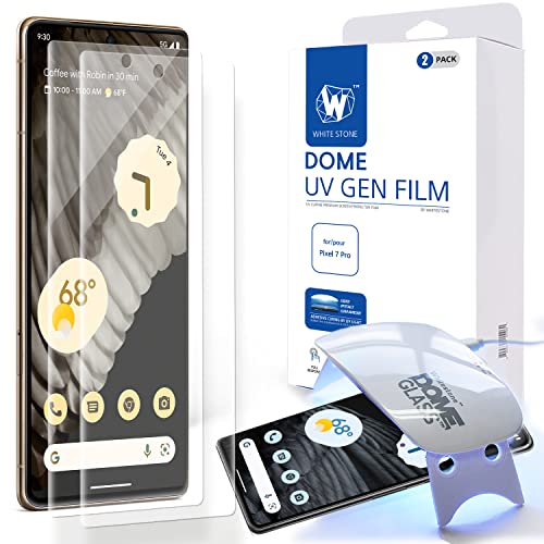 [2er Pack] DOME GLASS Whitestone UV GEN Displayschutzfolie für GOOGLE PIXEL 7 PRO Hartbeschichtete Displayschutzfolie mit UV-Licht für GOOGLE PIXEL 7 PRO (2022) von DOME GLASS