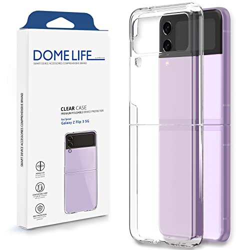 DOME GLASS Whitestone Crystal Clear Hülle für Samsung Galaxy Z Flip 3 2021, Premium Schutz mit Anti-Vergilbungs-Technologie, Slim & Ultimate Fit Hard Protective Phone Cover von DOME GLASS