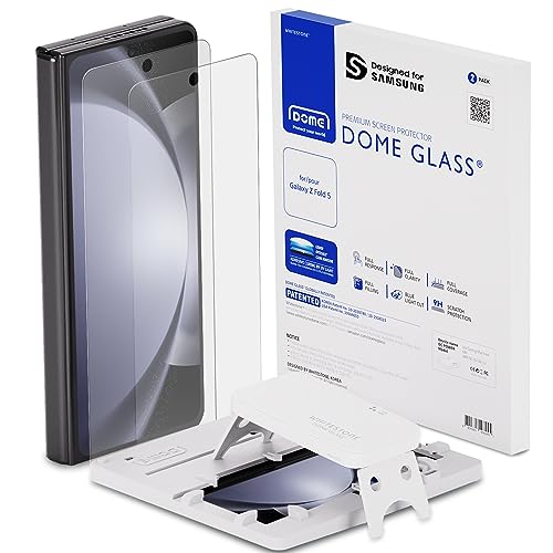 DOME GLASS Whitestone Displayschutzfolie für Samsung Galaxy ZFold5, vollständig gehärtetes Glas mit Flüssigkeitsverteilung, einfach zu installierendes Set, 2 Stück von DOME GLASS