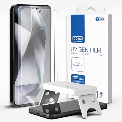 DOME GLASS Whitestone UV-Gen-Displayschutzfolie kompatibel mit Samsung Galaxy S24, mit UV-Licht, 2 Stück von DOME GLASS