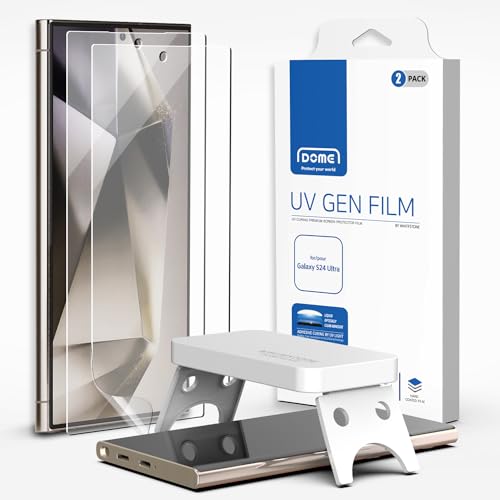 DOME GLASS Whitestone UV-Gen-Displayschutzfolie mit UV-Licht für Samsung Galaxy S24 Ultra, 2 Stück von DOME GLASS