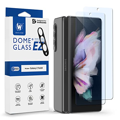 Dome Glass Whitestone EZ GLASS für Galaxy Z Fold 4 Displayschutzfolie, Kameraschutz aus gehärtetem Glas 2PCK von DOME GLASS