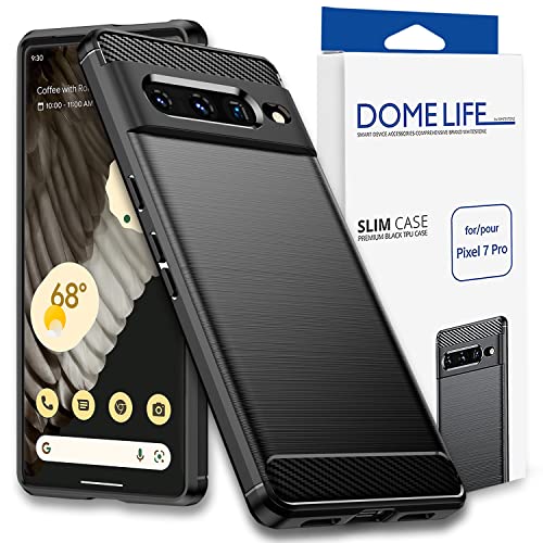 Dome Glass [Whitestone] Schlanke Hülle für Google Pixel 7 PRO (2022), Schlanke Passform, Flexibel Silikon-TPU-Hülle, Schutzhülle für Pixel 7 Pro Phone, Schwarz von DOME GLASS