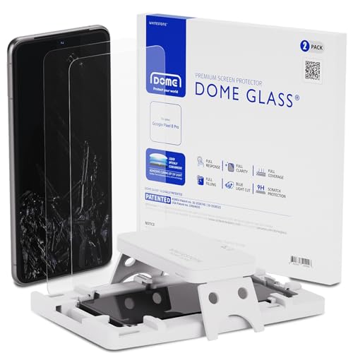 Whitestone Displayschutzfolie für DOME GLASS 8 Pro (2023), gehärtetes Glas mit Flüssigdispersionstechnologie, 2 Stück von DOME GLASS