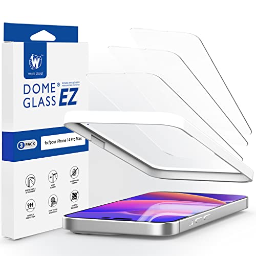Whitestone Displayschutzfolie für iPhone 14 Pro Max, volle Abdeckung, gehärtetes EZ-Glas, einfache Installation, JIG-Typ im Lieferumfang enthalten, 5 Stück Whitestone Displayschutzfolie für iPhone 14 Pro Max, volle Abdeckung, gehärtetes EZ-Glas, einfache Installation, JIG-Typ im Lieferumfang enthalten, 5 Stück von DOME GLASS